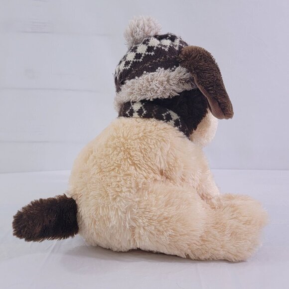 Hugfun International Soft Floppy Ears Dog Plush Aiden Wearing Scarf and Hat - Picture 15 of 15